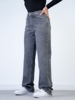 شلوار جین رگولار قد 110 ذغالی کد 132002