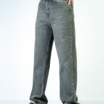 شلوار جین  رگولار قد 110 ذغالی کد 132204