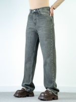 شلوار جین رگولار قد 110 ذغالی کد 132204