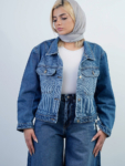 کراپ کت زنانه جین کلاسیک کد 14047