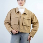 کراپ کت کلاسیک رنگی جیب پاکتی کد 14253