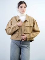 کراپ کت کلاسیک رنگی جیب پاکتی کد 14253 - Image 3