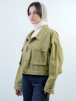 کراپ کت گلدن رنگی جیب پاکتی کد 14257 - Image 3