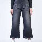 شلوار جین بگ قد 90 مشکی دمپا کات کد 19860