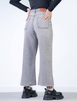 شلوار جین بگ قد 90 طوسی دمپا کات کد 19877 - Image 2