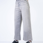 شلوار جین بگ قد 90 طوسی دمپا کات کد 19877