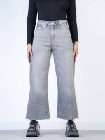 شلوار جین بگ قد 90 طوسی دمپا کات کد 19878 - Image 3