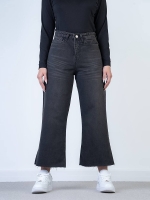 شلوار جین بگ قد 90 مشکی دمپا کات  کد 20530 - Image 3