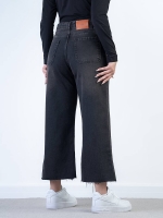 شلوار جین بگ قد 90 مشکی دمپا کات  کد 20530 - Image 2