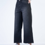 شلوار جین بگ قد 90 مشکی دمپا کات  کد 20531