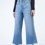 شلوار جین بگ قد 90 دمپا کات کد 21305