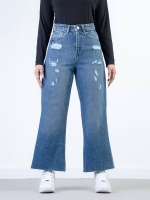 شلوار جین بگ قد 90 دمپا کات کد 21306