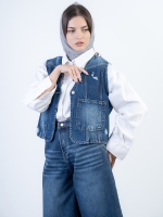 کت وست جین بدون یقه کد 21422