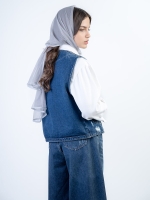 کت وست جین بدون یقه کد 21422 - Image 2