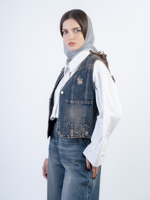 کت وست زنانه جین کد 21423 - Image 2