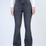 شلوار جین بوت کات قد 110 کش مشکی کد 21471