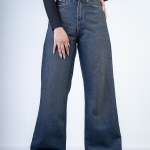 شلوار جین بگ قد 110 دمپا بشکاف کد 21573