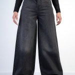 شلوار جین شافل قد 110 مشکی  کد 21615