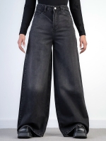 شلوار جین شافل قد 110 مشکی  کد 21615