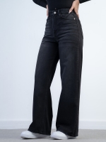 شلوار جین بگ قد 110 مشکی  کد 21638