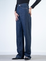 شلوار جین  رگولار دمپا بشکاف قد 110  کد 21659 - Image 3