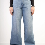 شلوار جین بگ قد 110 دمپا بشکاف  کد 21668