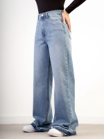 شلوار جین بگ قد 110 دمپا بشکاف  کد 21668 - Image 2