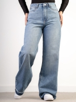 شلوار جین بگ قد 110 دمپا بشکاف  کد 21668 - Image 3