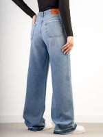 شلوار جین بگ قد 110 دمپا بشکاف  کد 21668 - Image 4
