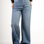 شلوار جین بگ قد 110 دمپا بشکاف کد 21671