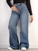 شلوار جین بگ قد 110 دمپا بشکاف کد 21671 - Image 4