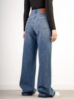 شلوار جین بگ قد 110 دمپا بشکاف کد 21671 - Image 2