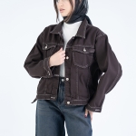 مید کت کتان قهوه ای کد 15182