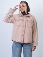 شومیز جین گلبهی روشن کد 15249