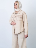 شومیز جین کرم کد 15252