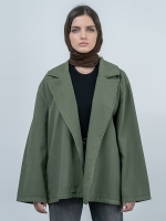 کت جین کتان زنانه زیتونی سیر کد 18949 - Image 2