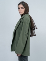 کت جین کتان زنانه زیتونی سیر کد 18949