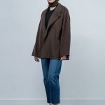 کت کتان زنانه قهوه ایی کد 18955