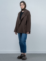 کت کتان زنانه قهوه ایی کد 18955