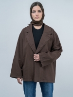 کت کتان زنانه قهوه ایی کد 18955 - Image 2