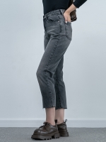 شلوار جین استریت قد 90 دمپا کات مشکی کد 19402