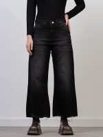 شلوار جین بگ قد 90 مشکی دمپا کات کد 19861