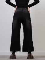 شلوار جین بگ قد 90 مشکی دمپا کات کد 19861 - Image 2