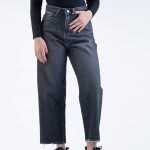 شلوار جین رگولار قد 90 مشکی کد 20394