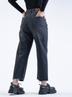 شلوار جین رگولار قد 90 مشکی کد 20394 - Image 2