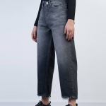 شلوار جین رگولار قد 90 مشکی کد 20395