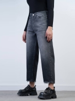 شلوار جین رگولار قد 90 مشکی کد 20395