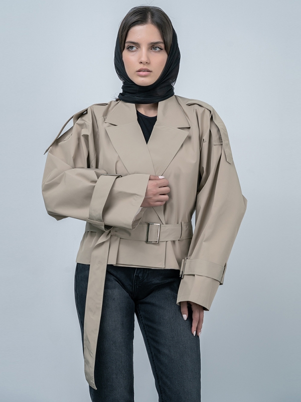 کت بارانی زنانه کد 21455 - Image 3