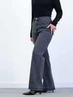 شلوار جین بگ قد 110 مشکی کم کش کد 21489 - Image 4