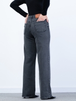 شلوار جین بگ قد 110 مشکی کم کش کد 21489 - Image 3